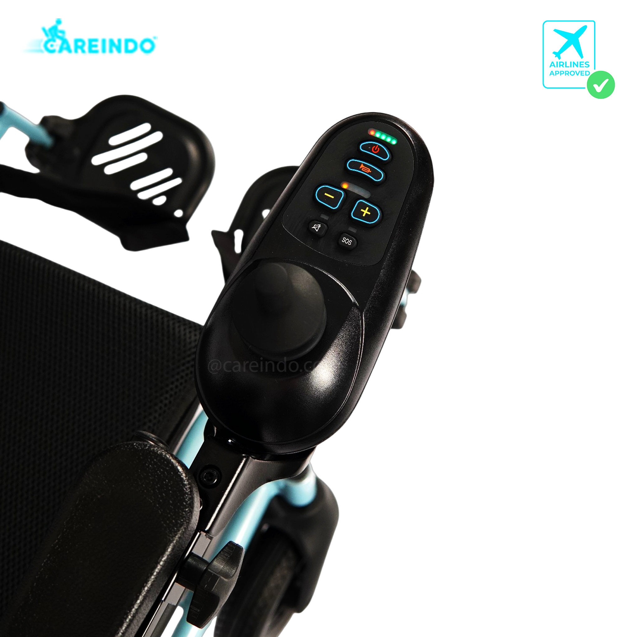 Kursi Roda Elektrik Traveling Careindo N5519 Brushed