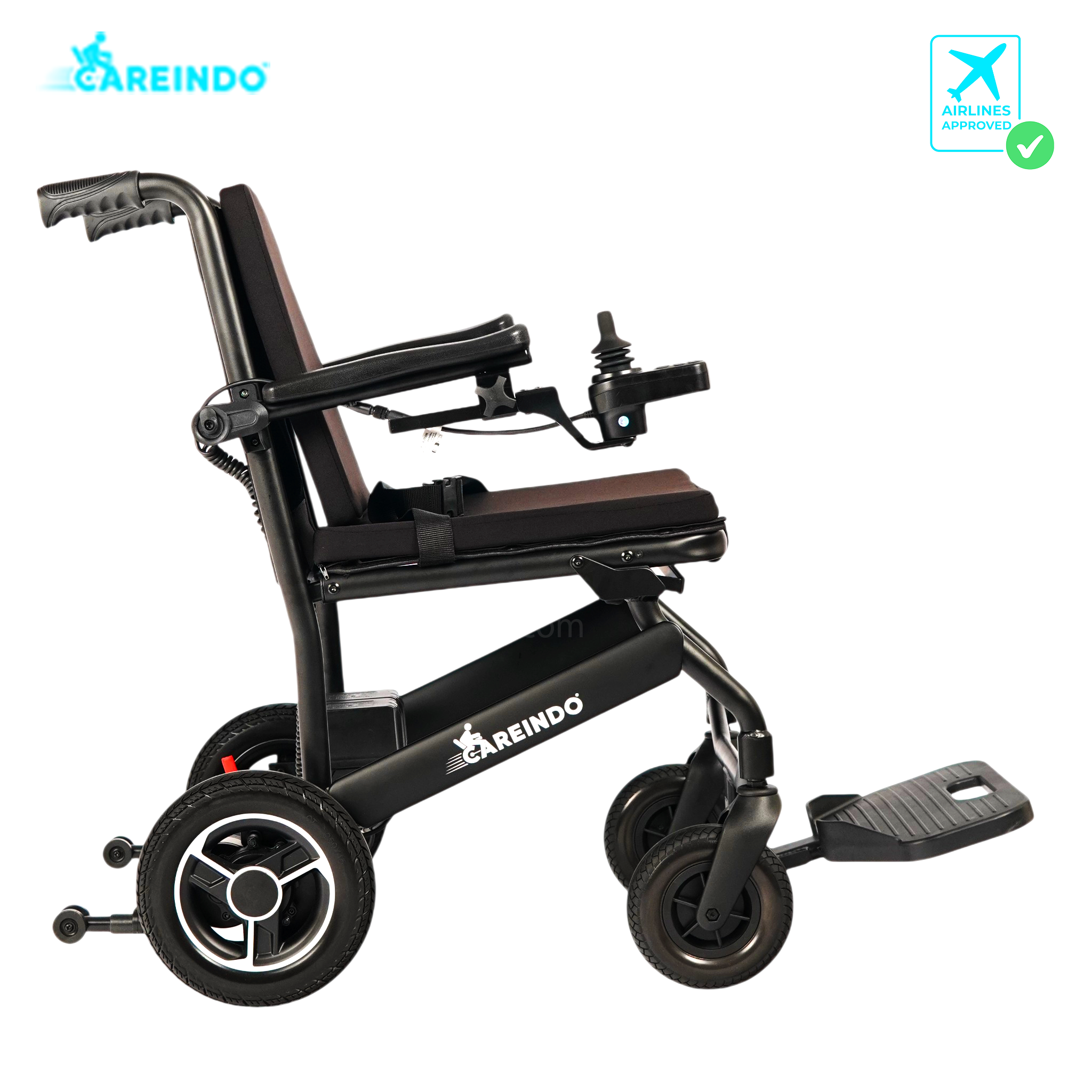 Kursi Roda Elektrik Traveling Careindo N5521 Semi Carbon Black