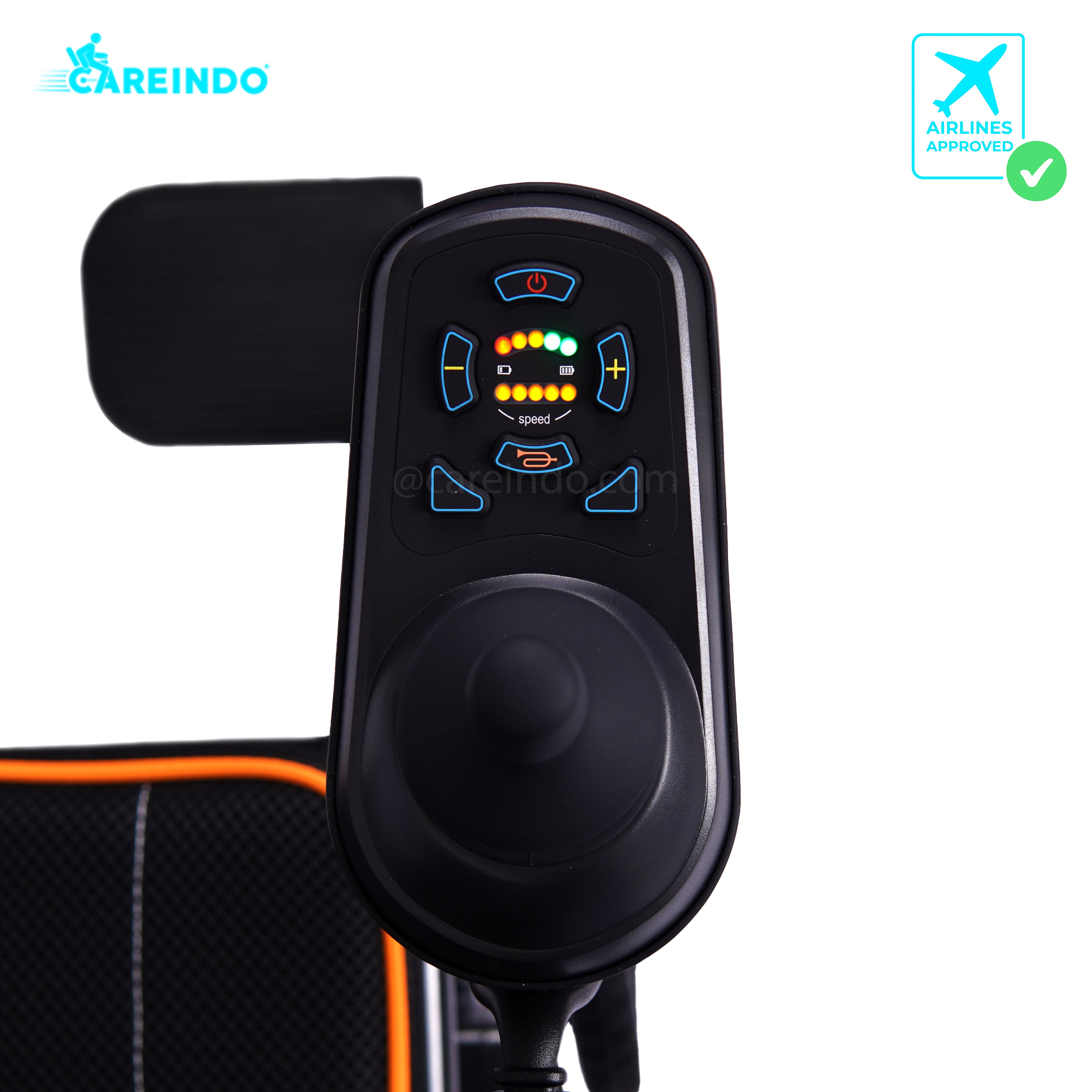 Kursi Roda Elektrik Traveling Careindo N5519 Black Pro