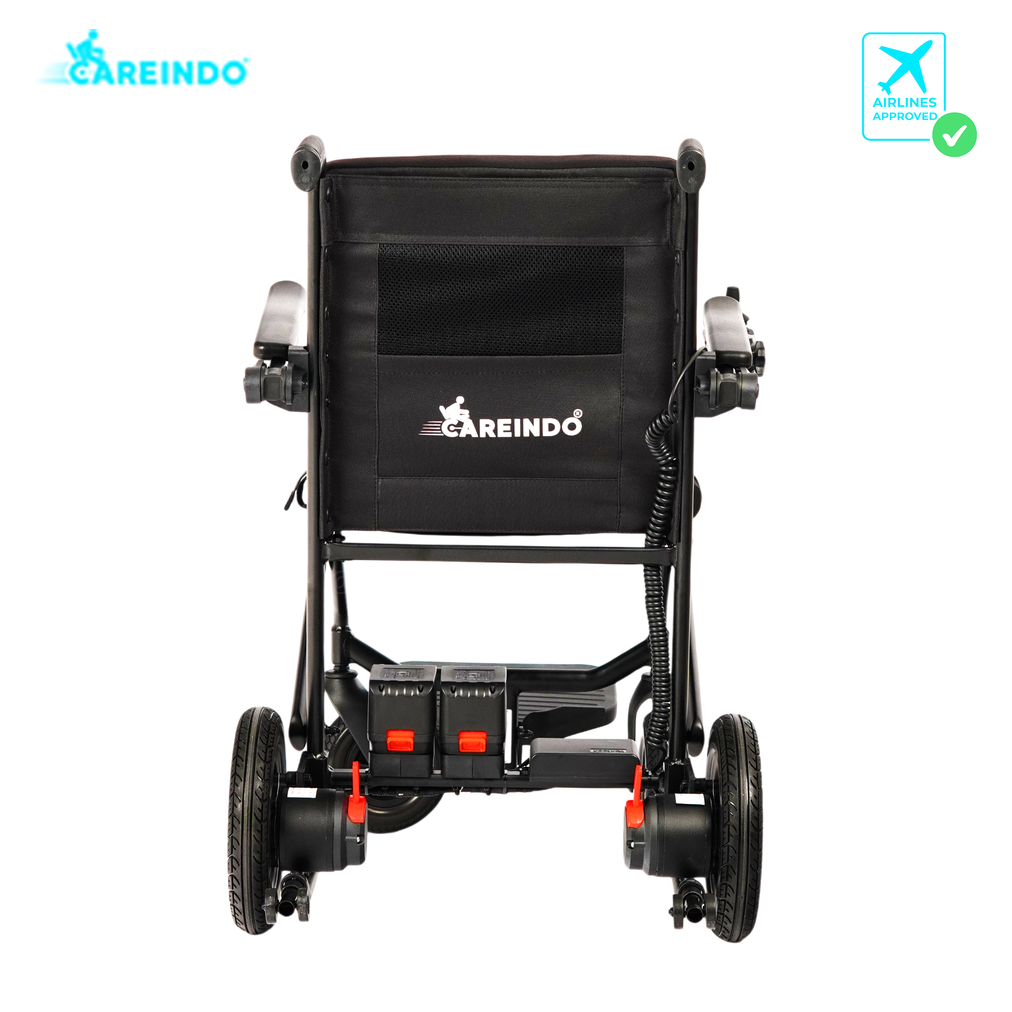 Kursi Roda Elektrik Traveling Careindo N5521 Semi Carbon Black