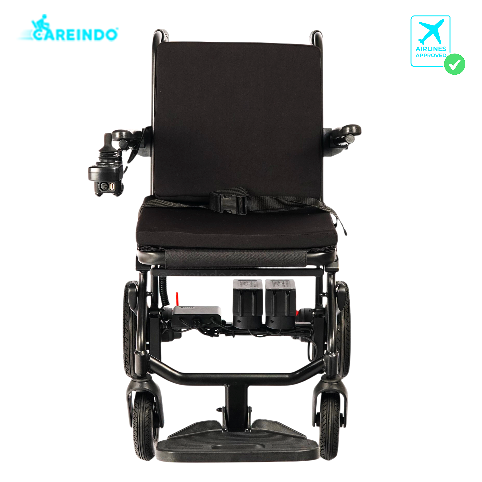 Kursi Roda Elektrik Traveling Careindo N5521 Semi Carbon Black