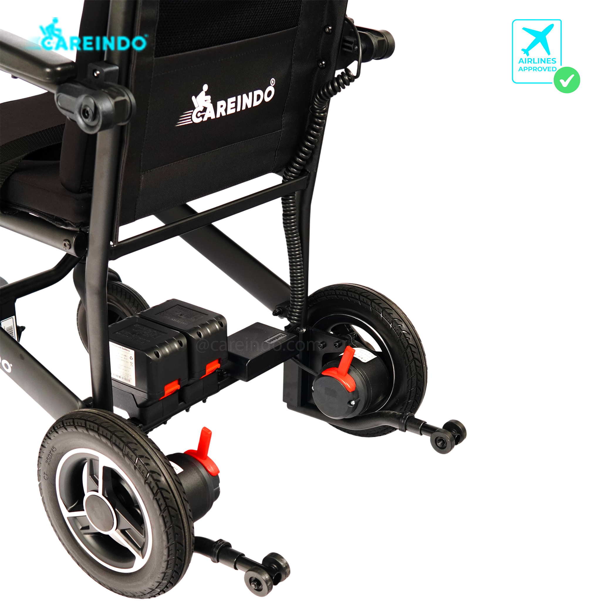 Kursi Roda Elektrik Traveling Careindo N5521 Semi Carbon Black