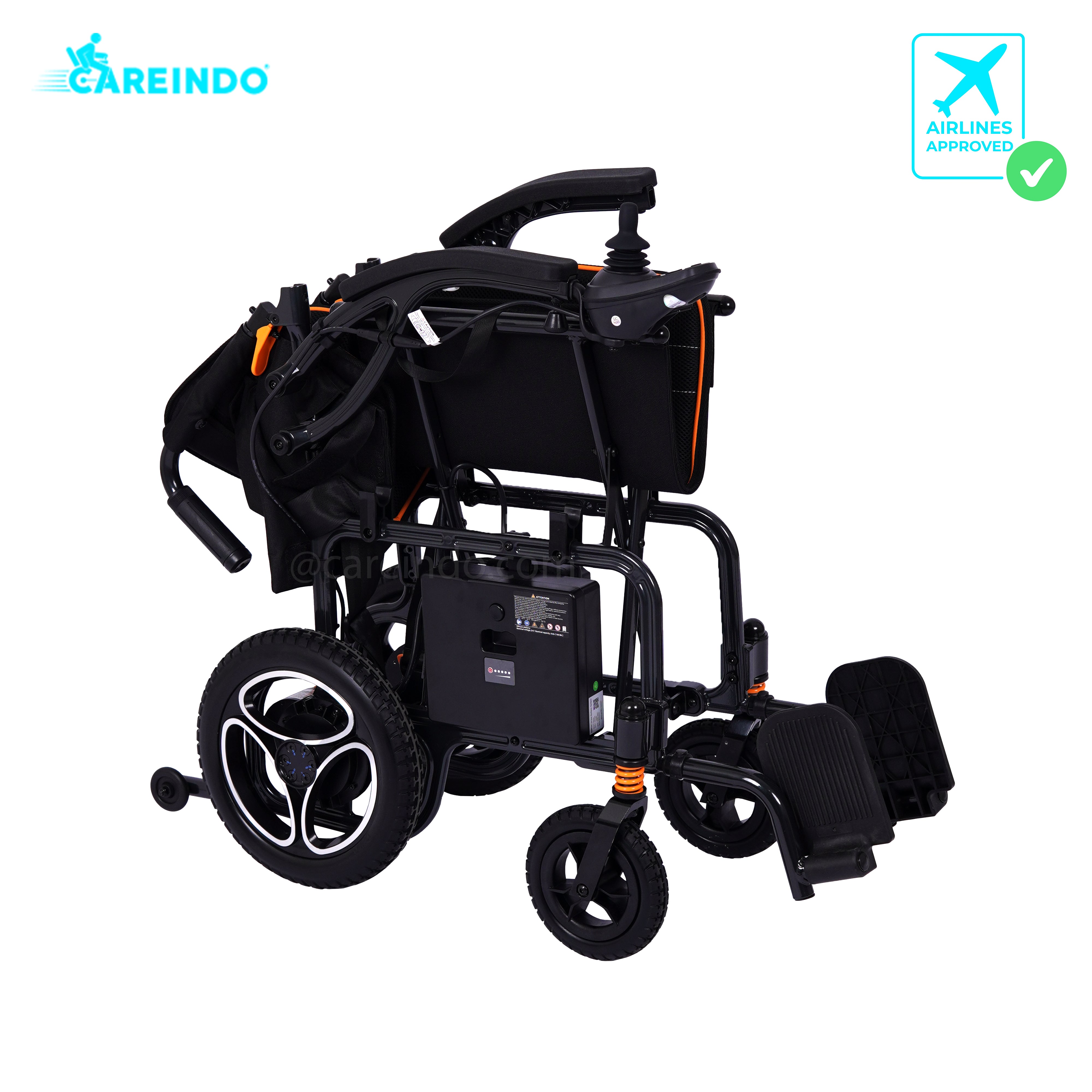 KURSI RODA ELEKTRIK CAREINDO N5519 BLACK BISA DI LIPAT