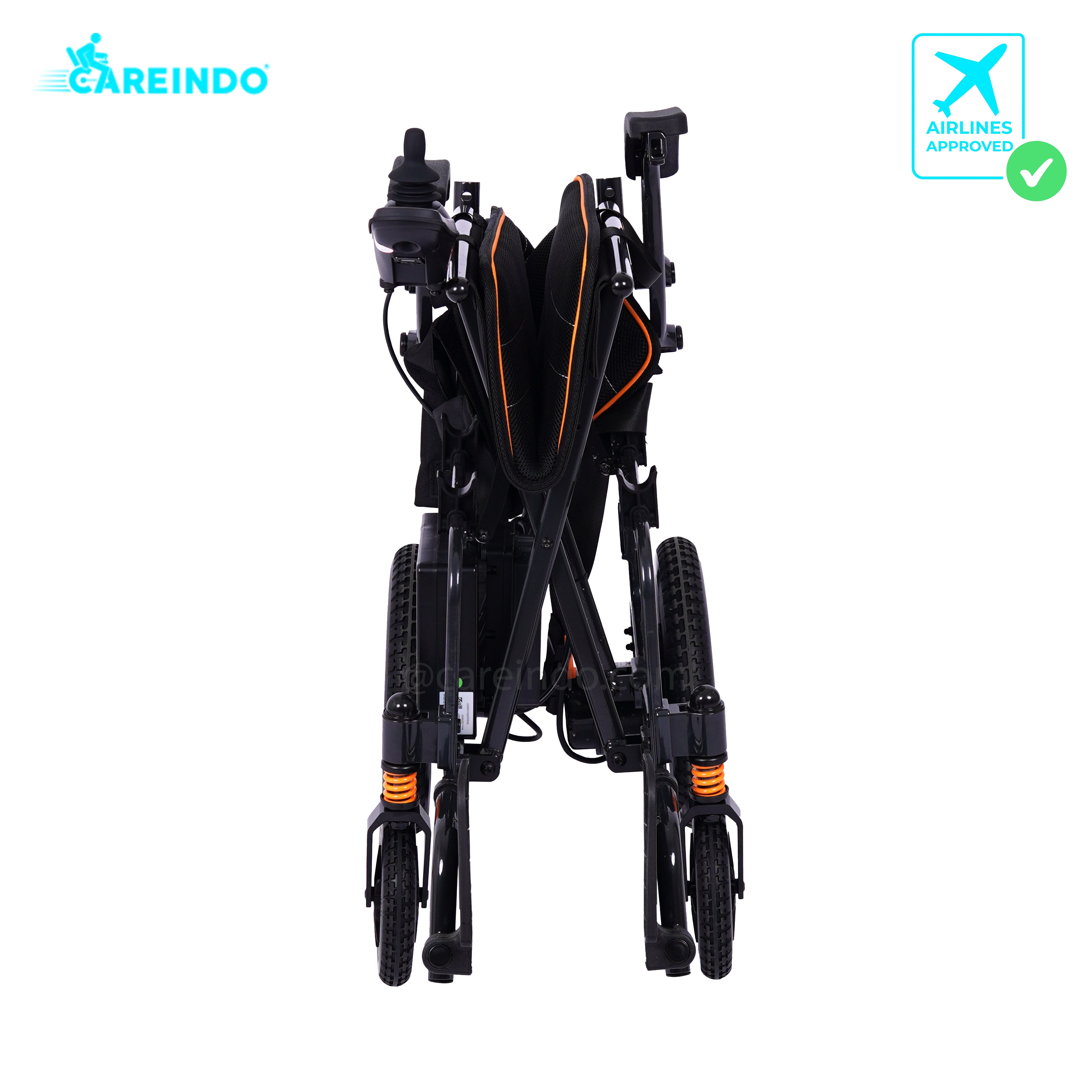 KURSI RODA ELEKTRIK CAREINDO N5519 BLACK LIPAT RINGKAS