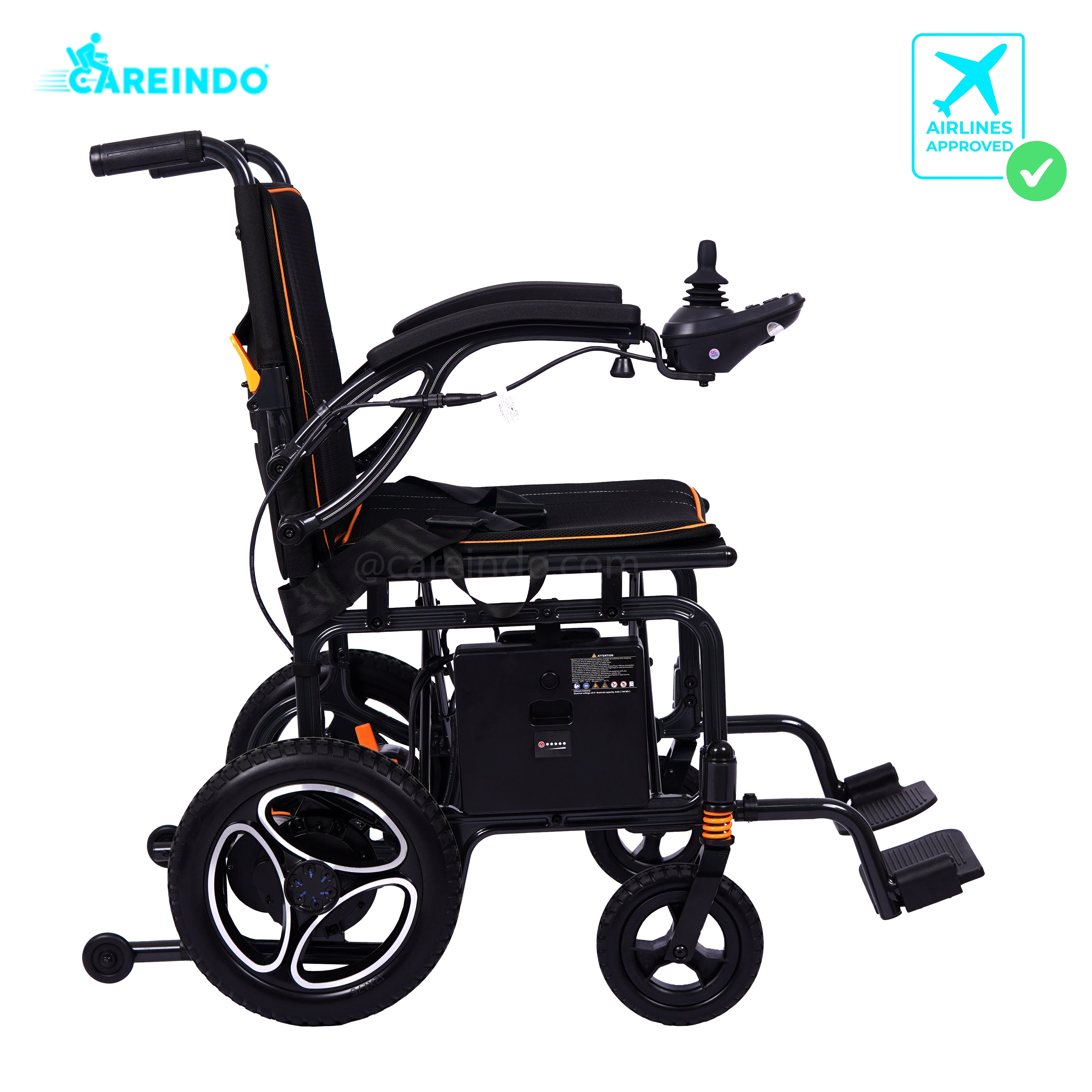 Kursi Roda Elektrik Careindo N5519 Black Tampak Samping