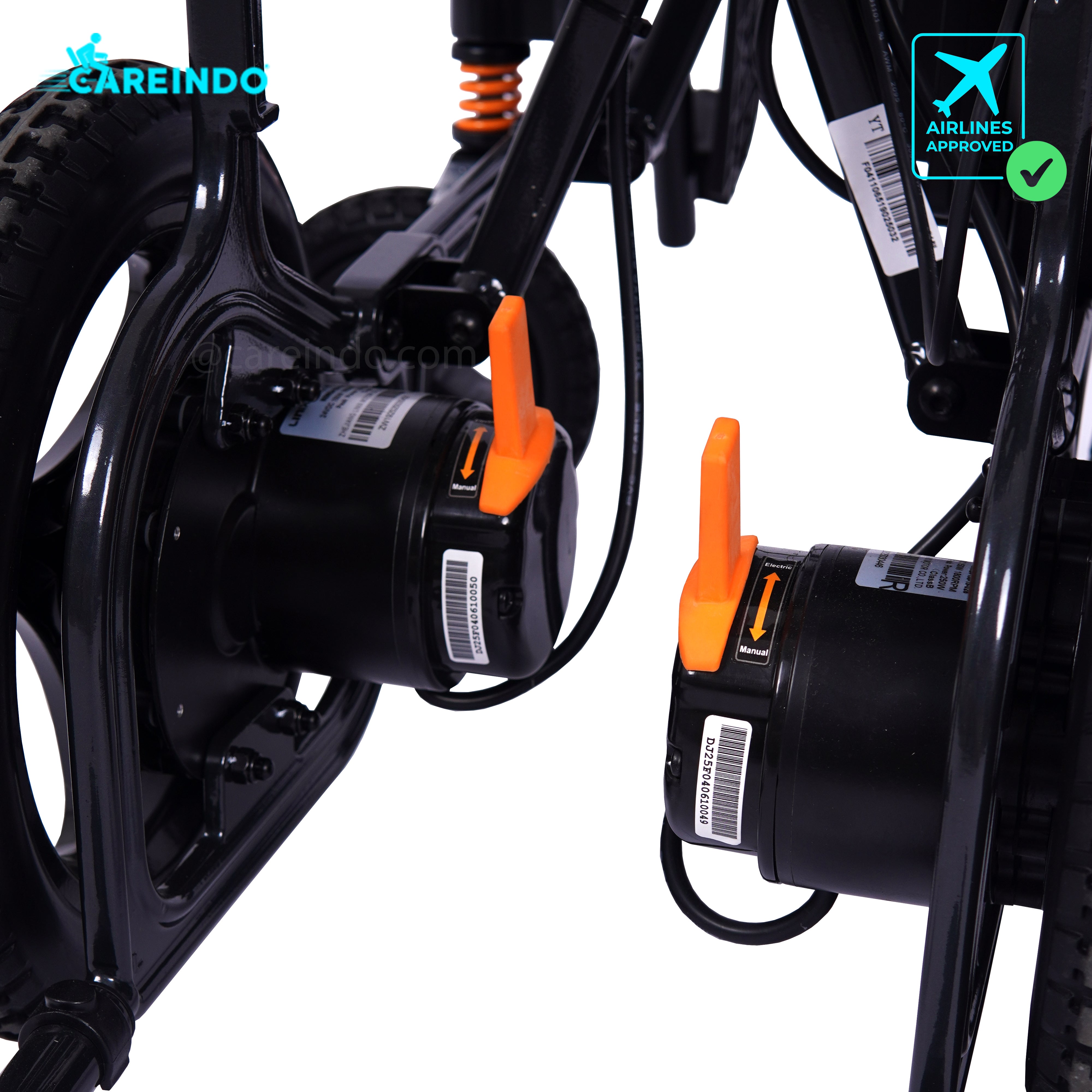 Motor BLDC Brushless Kursi Roda Elektrik Careindo N5519 Black