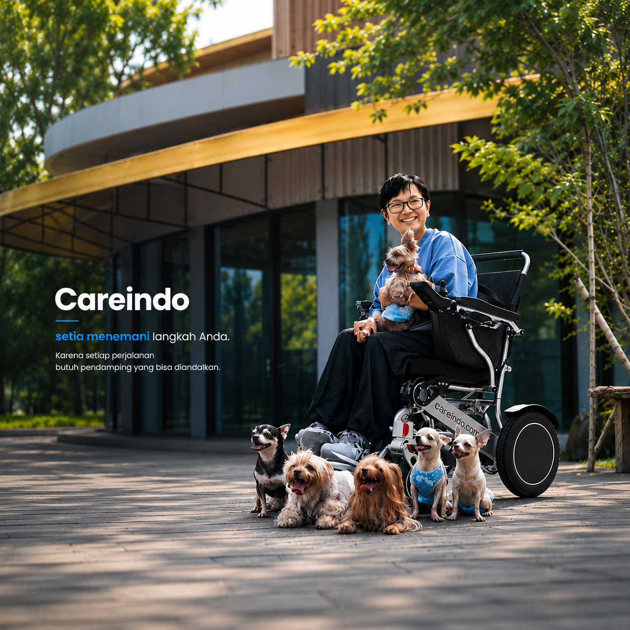 christie mobile anak anjing dengan kursi roda elektrik premium careindo
