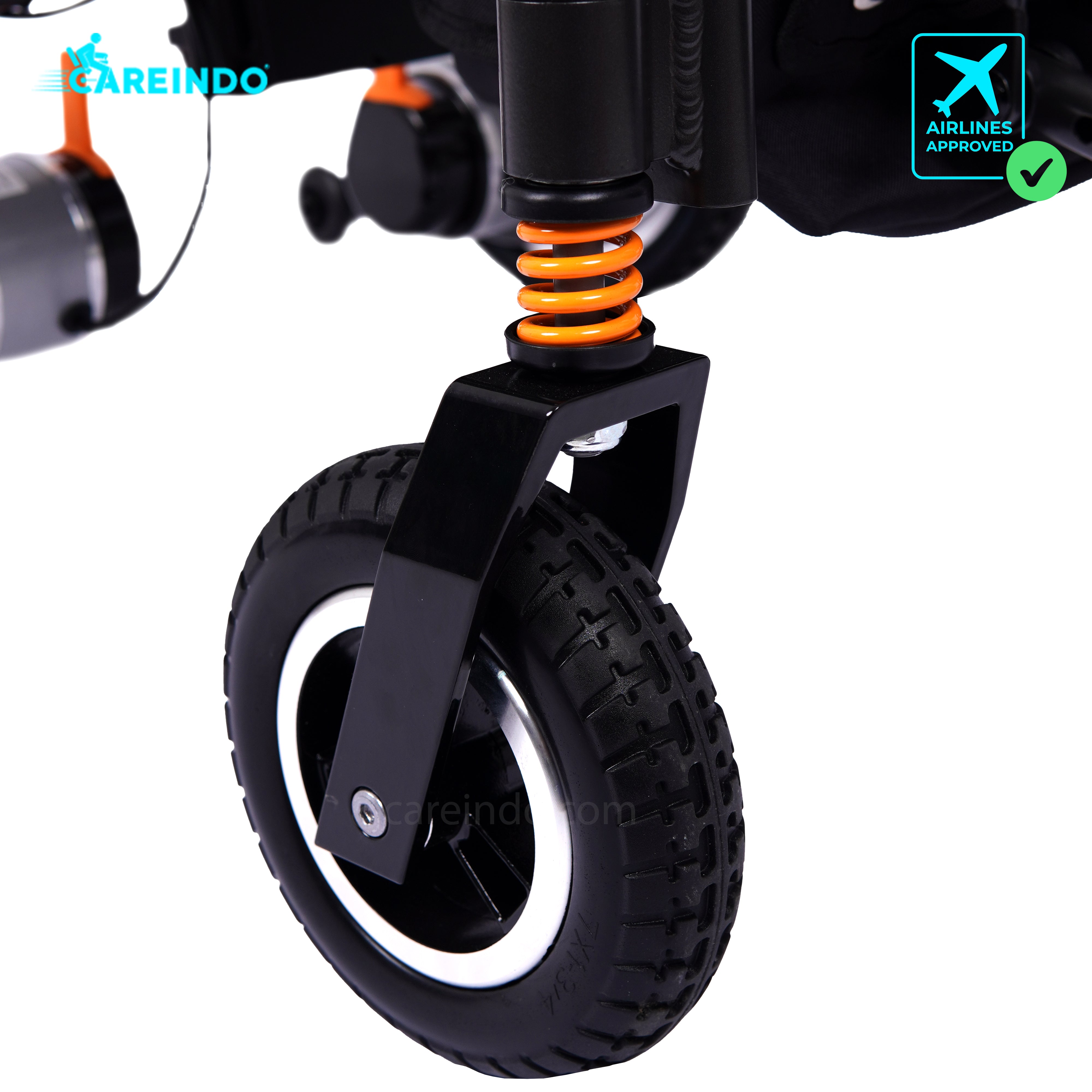 Kursi Roda Elektrik Travelling Pesawat Careindo N5516 Black Pro