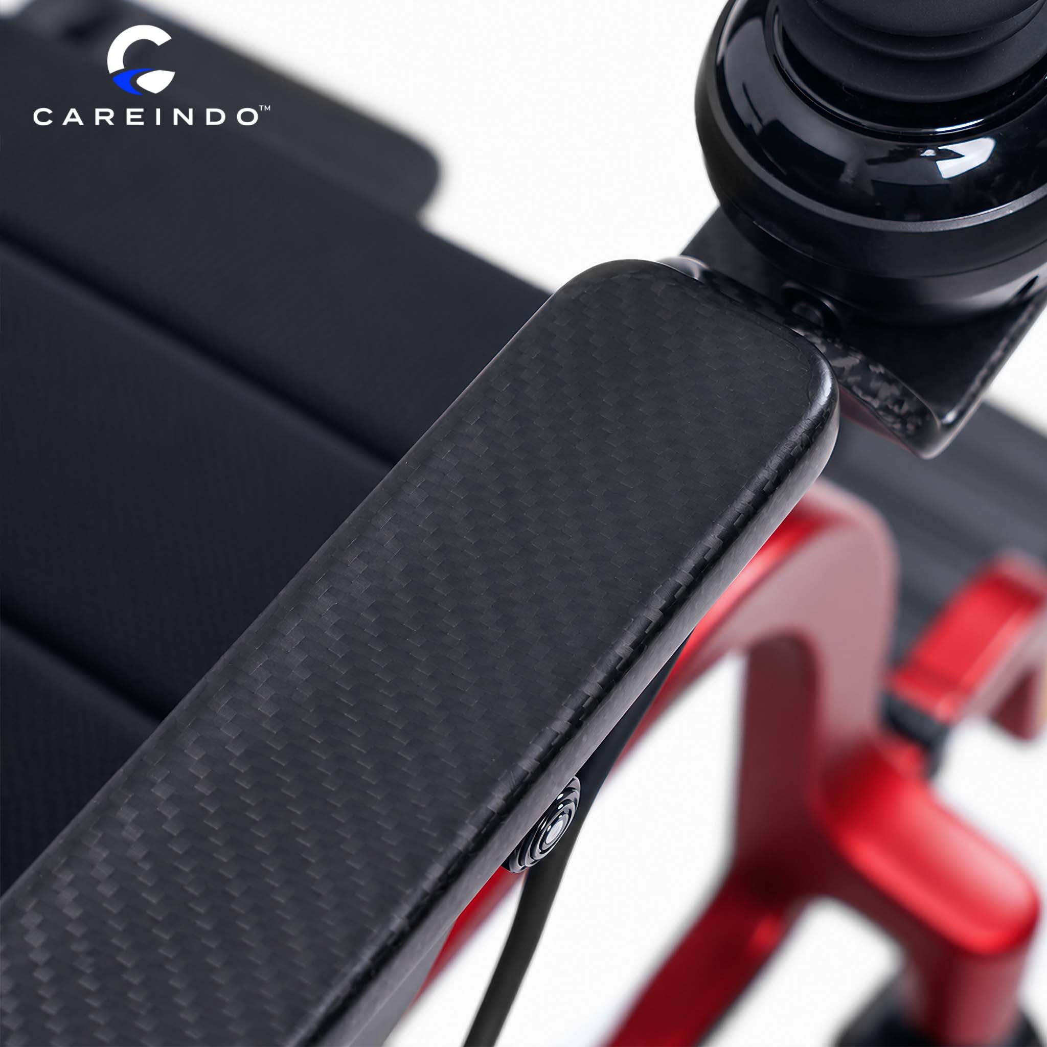 Kursi Roda Elektrik Carbon Fiber Careindo Aero Prime One Imperial Burgundy – Sangat Ringan, Bisa Dibawa Pesawat