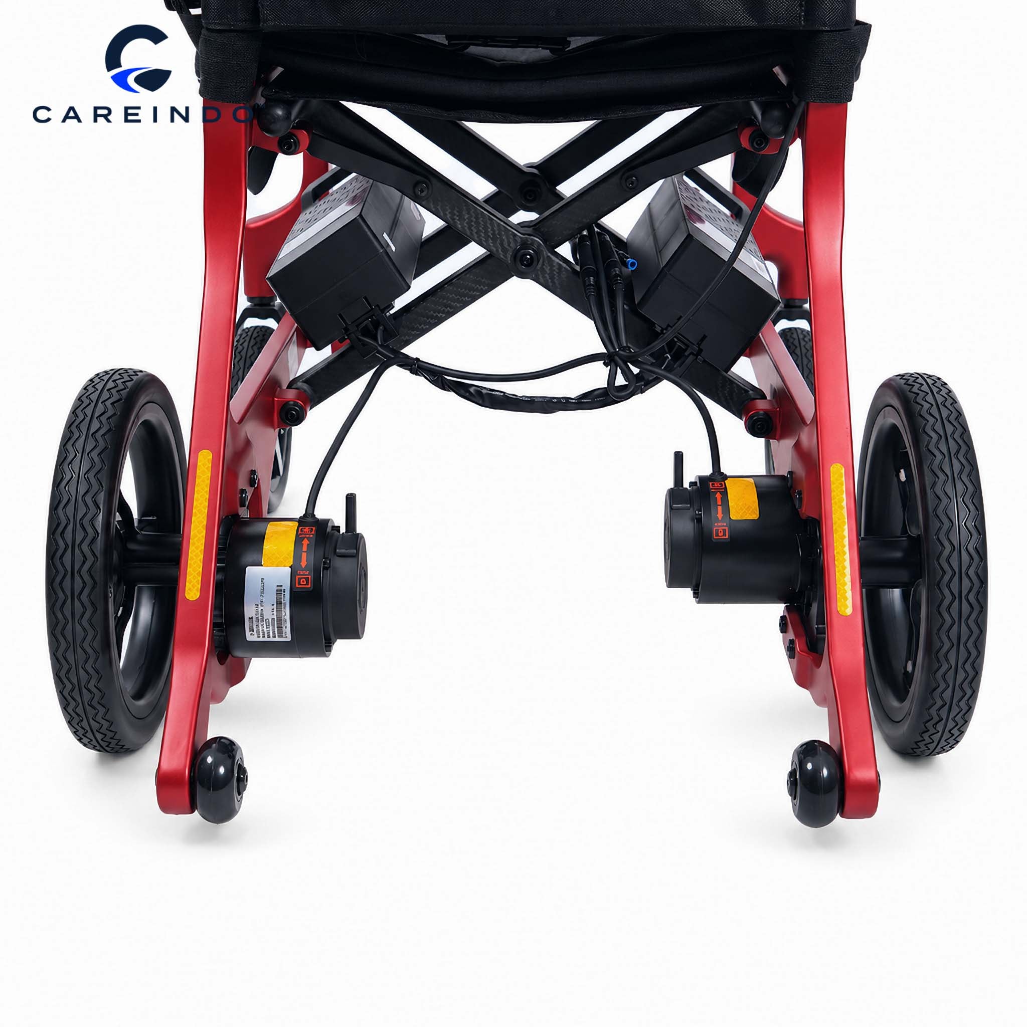 Kursi Roda Elektrik Carbon Fiber Careindo Aero Prime One Imperial Burgundy – Sangat Ringan, Bisa Dibawa Pesawat