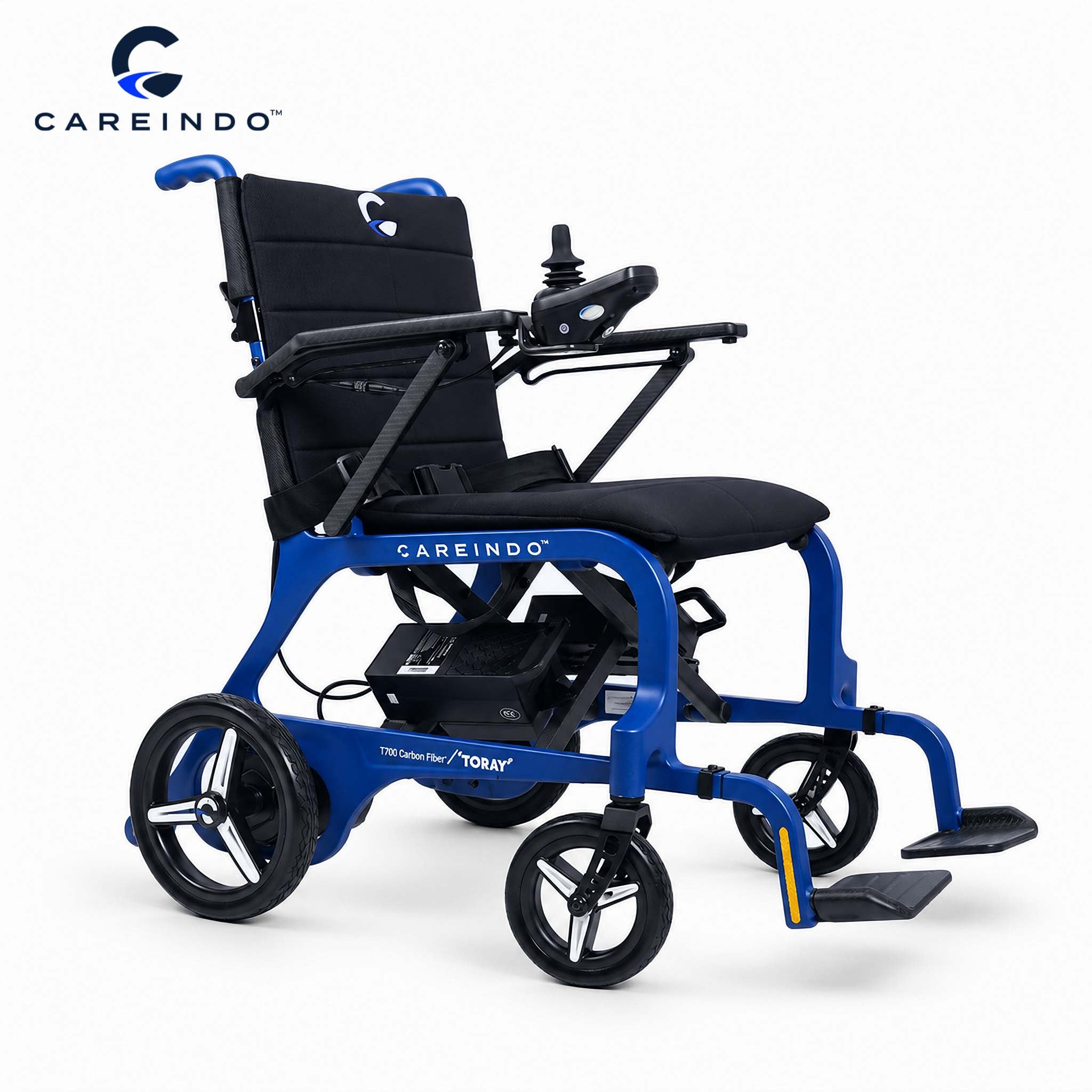 Kursi Roda Elektrik Carbon Fiber Careindo Aero Prime One Royal Blue – Sangat Ringan, Bisa Dibawa Pesawat
