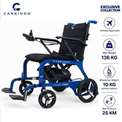 Kursi Roda Elektrik Carbon Fiber Careindo Aero Prime One Royal Blue – Sangat Ringan, Bisa Dibawa Pesawat