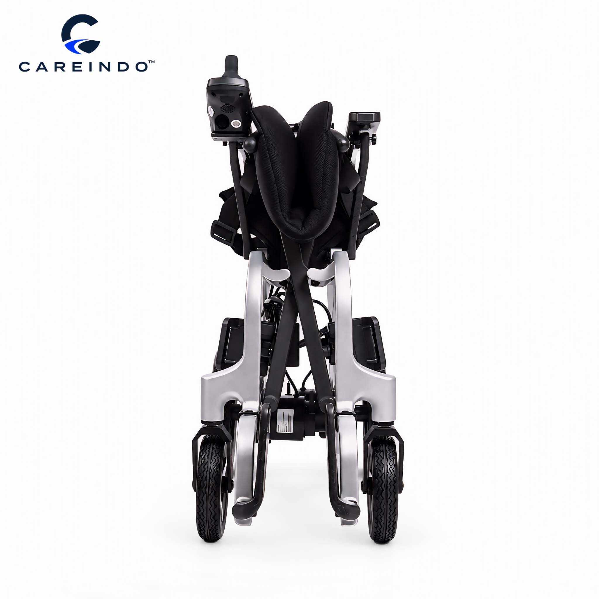 Kursi Roda Elektrik Carbon Fiber Careindo Aero Prime One Titanium Silver – Sangat Ringan, Bisa Dibawa Pesawat