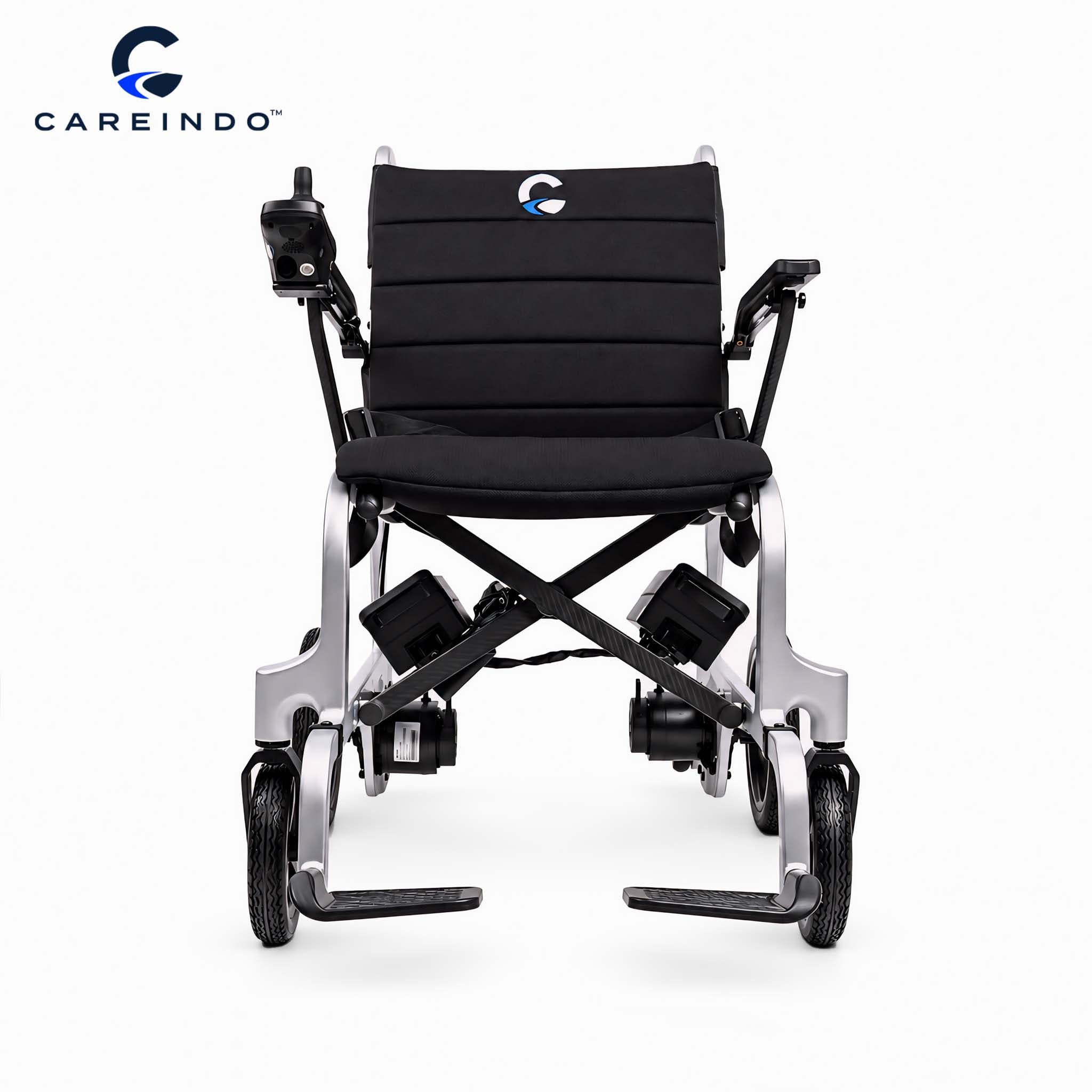 Kursi Roda Elektrik Carbon Fiber Careindo Aero Prime One Titanium Silver – Sangat Ringan, Bisa Dibawa Pesawat