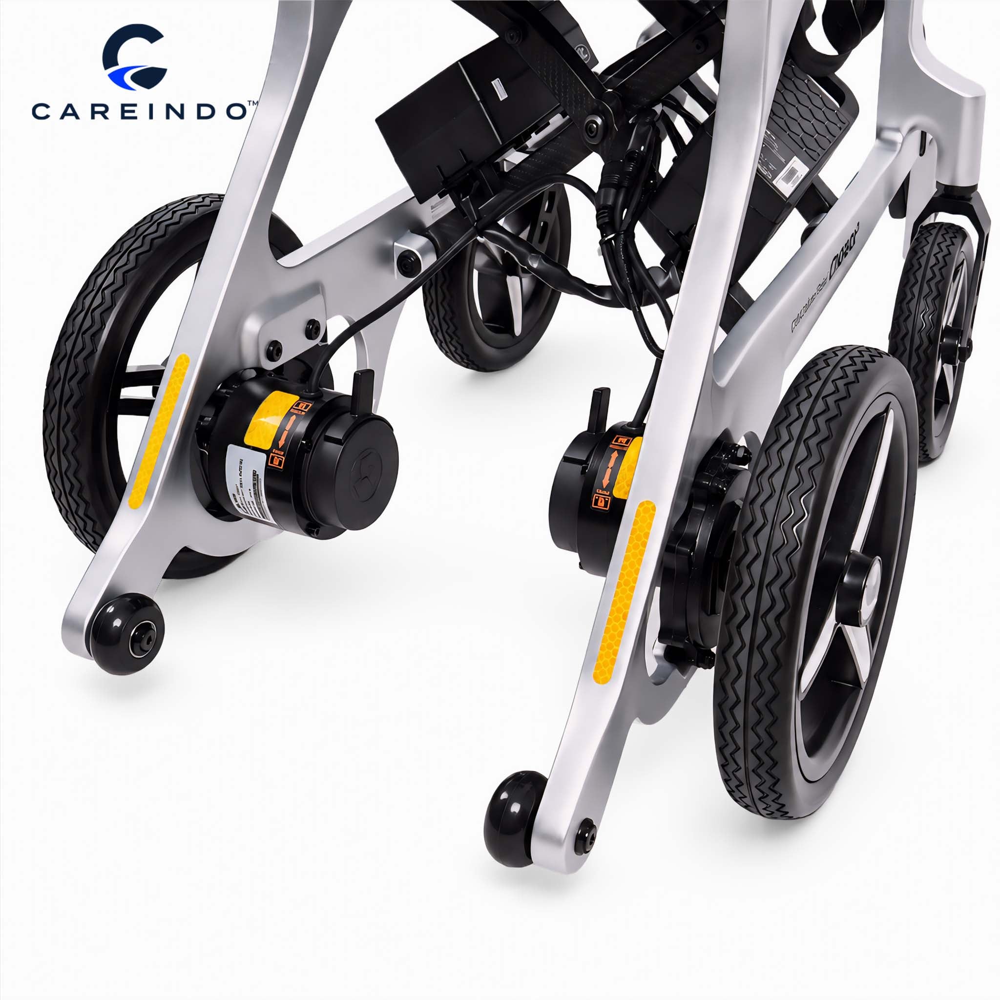 Kursi Roda Elektrik Carbon Fiber Careindo Aero Prime One Titanium Silver – Sangat Ringan, Bisa Dibawa Pesawat