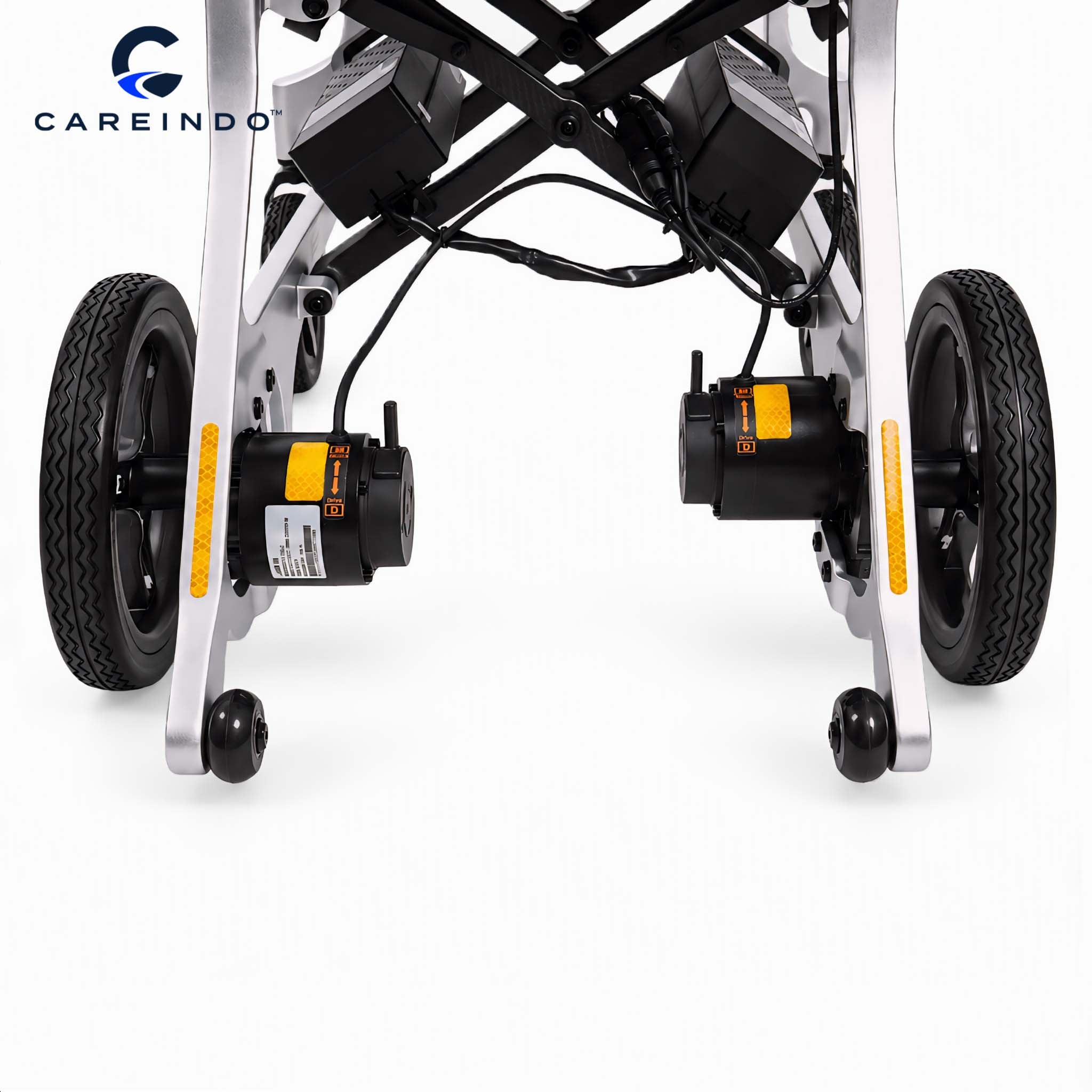 Kursi Roda Elektrik Carbon Fiber Careindo Aero Prime One Titanium Silver – Sangat Ringan, Bisa Dibawa Pesawat