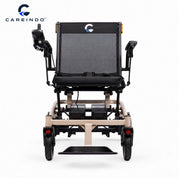 Kursi Roda Elektrik Magnesium Careindo Terra Mag One Champagne Gold – Sangat Ringan, Ringkas, All Terrain, Outdoor, Indoor, Bisa Dibawa Pesawat
