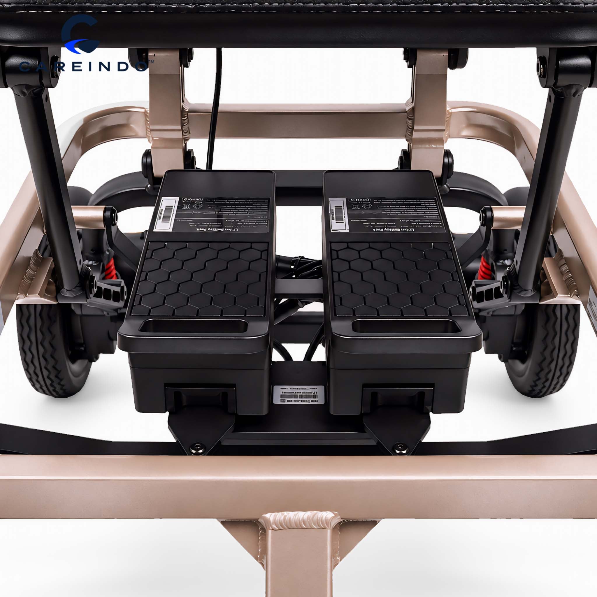 Kursi Roda Elektrik Magnesium Careindo Terra Mag One Champagne Gold – Sangat Ringan, Ringkas, All Terrain, Outdoor, Indoor, Bisa Dibawa Pesawat