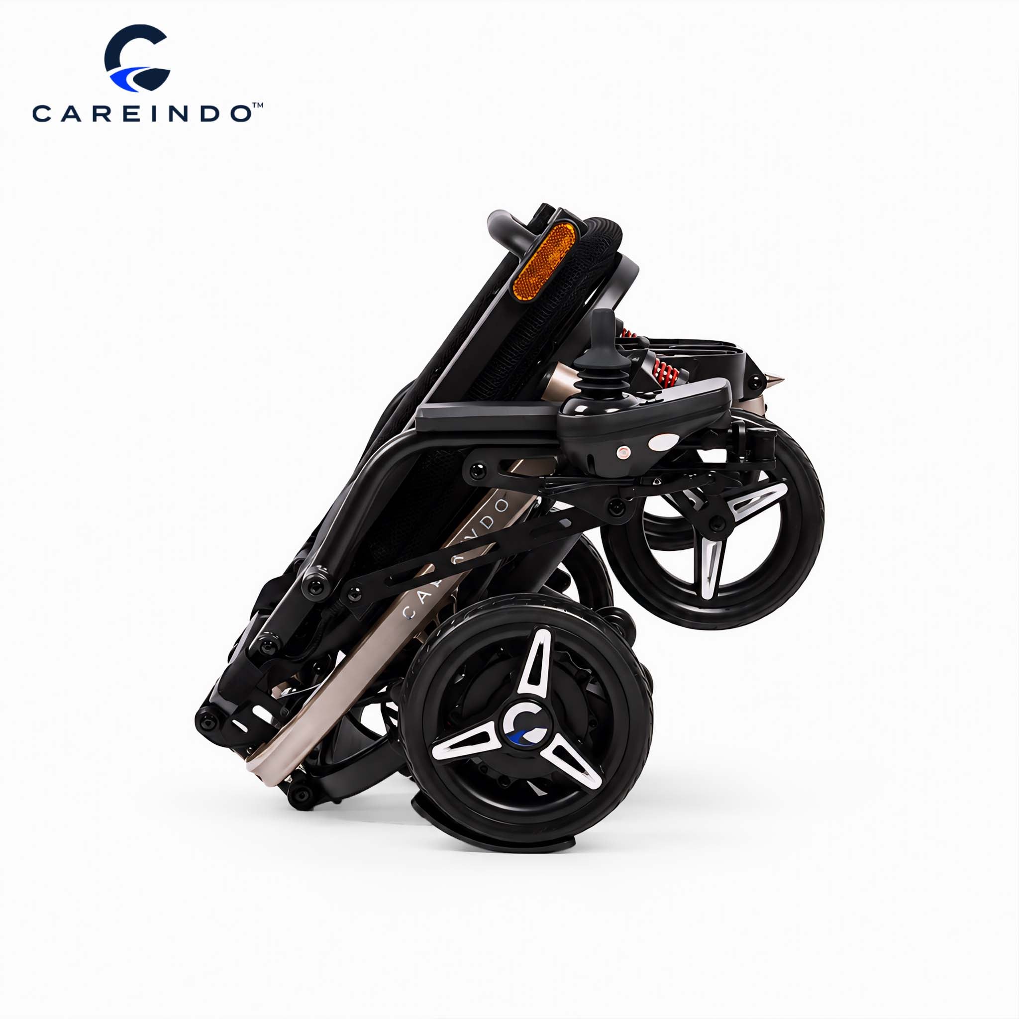 Kursi Roda Elektrik Magnesium Careindo Terra Mag One Champagne Gold – Sangat Ringan, Ringkas, All Terrain, Outdoor, Indoor, Bisa Dibawa Pesawat