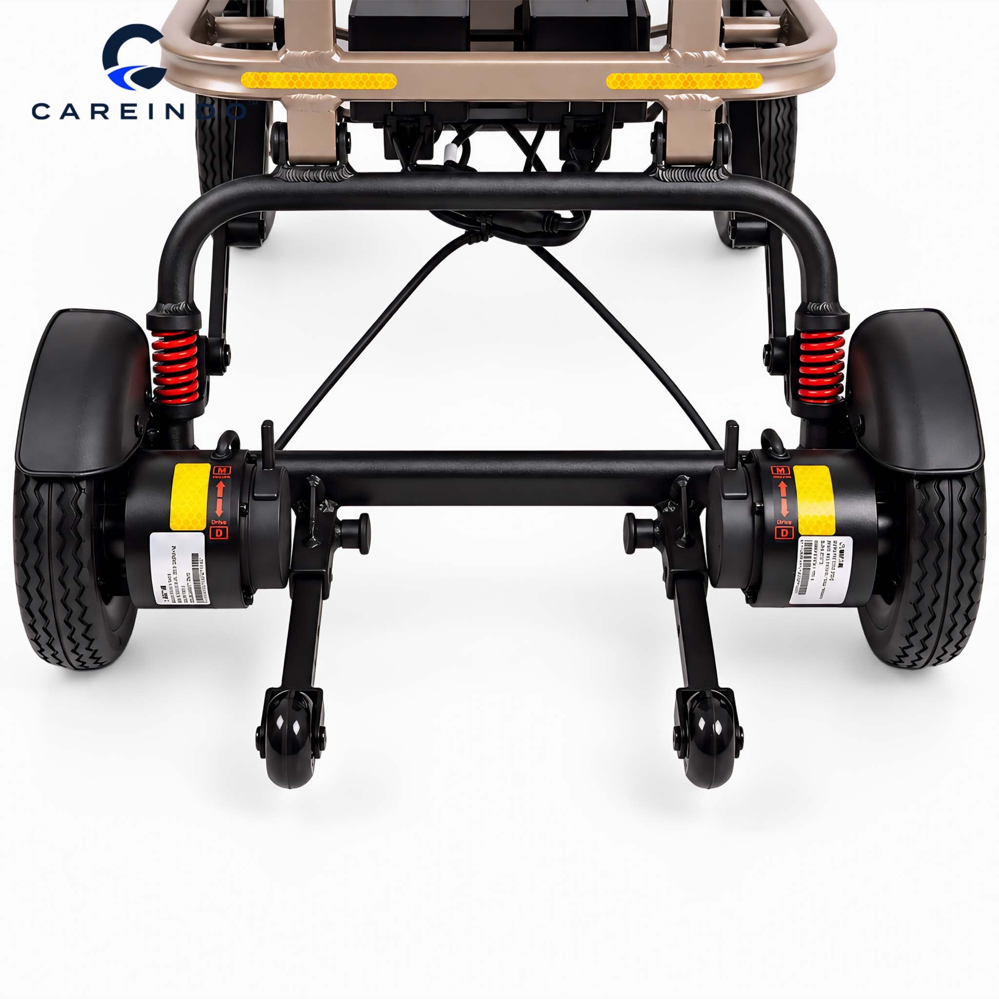 Kursi Roda Elektrik Magnesium Careindo Terra Mag One Champagne Gold – Sangat Ringan, Ringkas, All Terrain, Outdoor, Indoor, Bisa Dibawa Pesawat