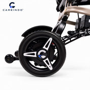 Kursi Roda Elektrik Magnesium Careindo Terra Mag One Champagne Gold – Sangat Ringan, Ringkas, All Terrain, Outdoor, Indoor, Bisa Dibawa Pesawat