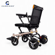 Kursi Roda Elektrik Magnesium Careindo Terra Mag One Champagne Gold – Sangat Ringan, Ringkas, All Terrain, Outdoor, Indoor, Bisa Dibawa Pesawat