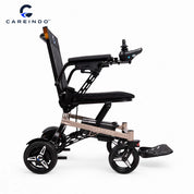 Kursi Roda Elektrik Magnesium Careindo Terra Mag One Champagne Gold – Sangat Ringan, Ringkas, All Terrain, Outdoor, Indoor, Bisa Dibawa Pesawat