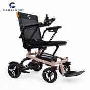 Kursi Roda Elektrik Magnesium Careindo Terra Mag One Champagne Gold – Sangat Ringan, Ringkas, All Terrain, Outdoor, Indoor, Bisa Dibawa Pesawat