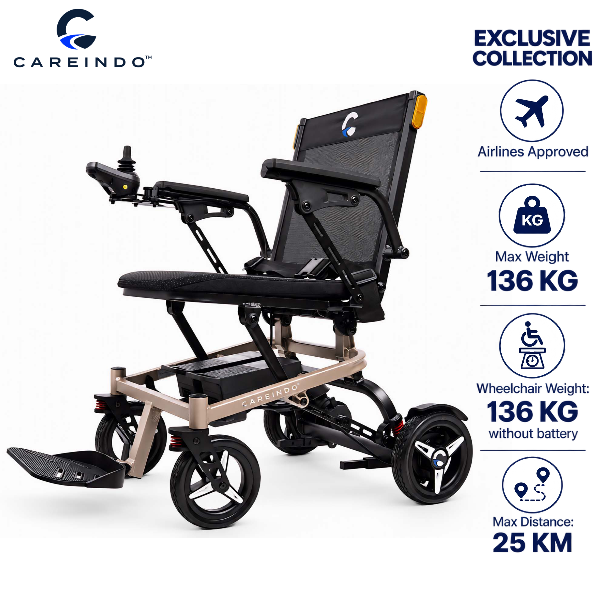 kursi roda elektrik traveling all terrain outdoor indoor bisa pesawat careindo terra mag-one gold