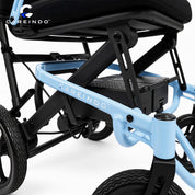 Kursi roda elektrik ringan Careindo Terra One Ice Blue Rangka Aluminium