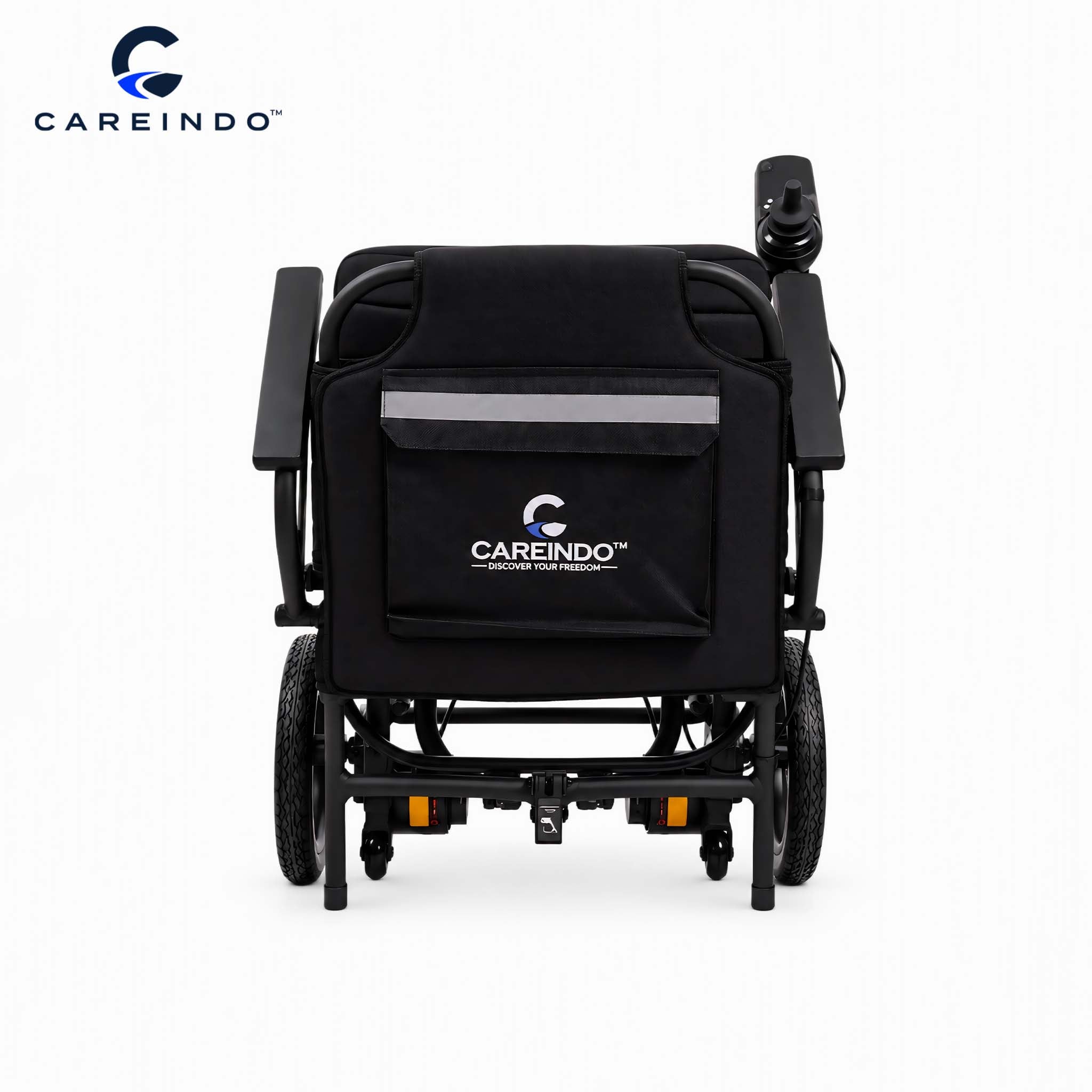 Kursi Roda Elektrik Aluminium Careindo Terra One Obsidian Black – Sangat Ringan, Lipat, All Terrain, Outdoor, Indoor, Bisa Dibawa Pesawat