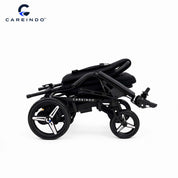 Kursi Roda Elektrik Aluminium Careindo Terra One Obsidian Black – Sangat Ringan, Lipat, All Terrain, Outdoor, Indoor, Bisa Dibawa Pesawat