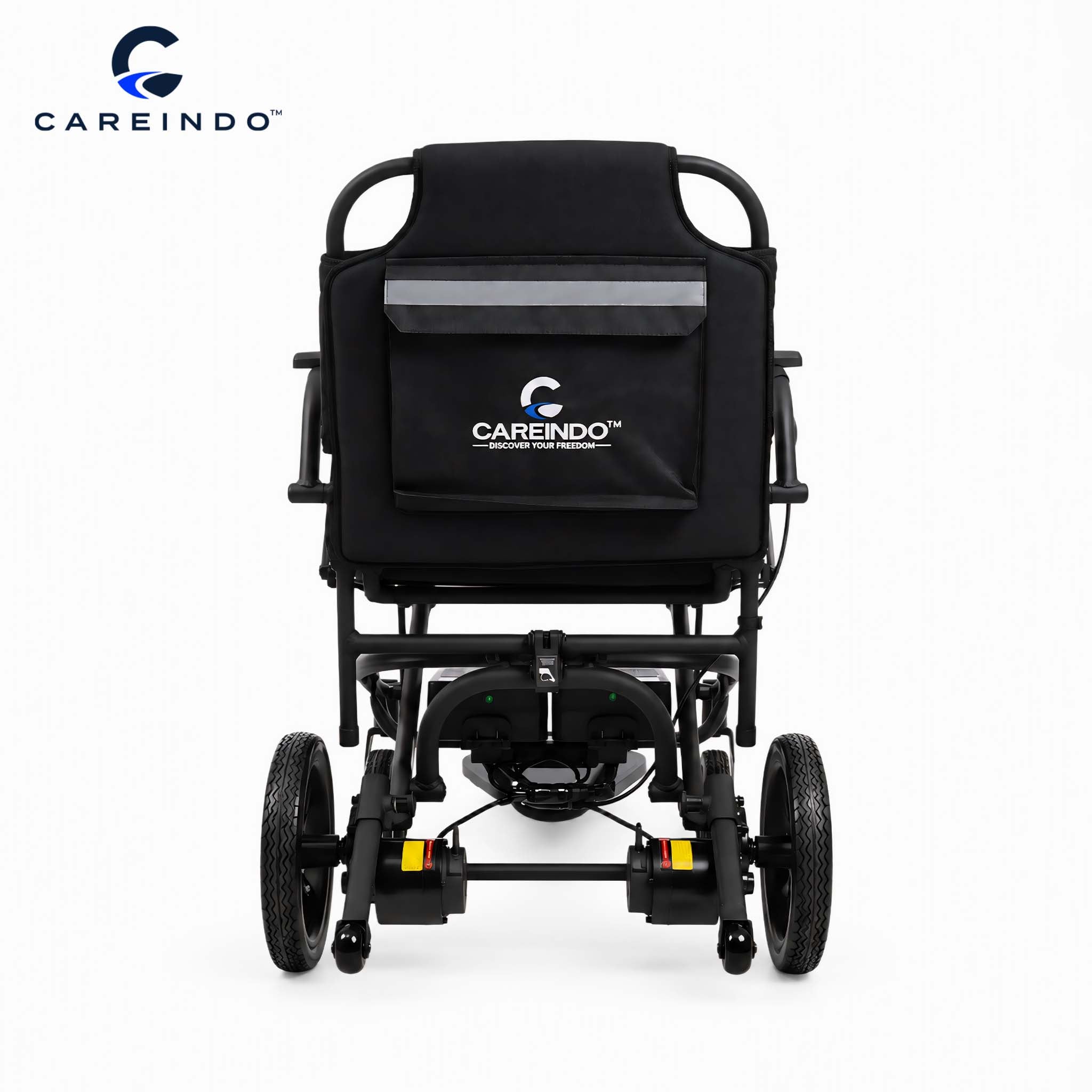 Kursi Roda Elektrik Aluminium Careindo Terra One Obsidian Black – Sangat Ringan, Lipat, All Terrain, Outdoor, Indoor, Bisa Dibawa Pesawat