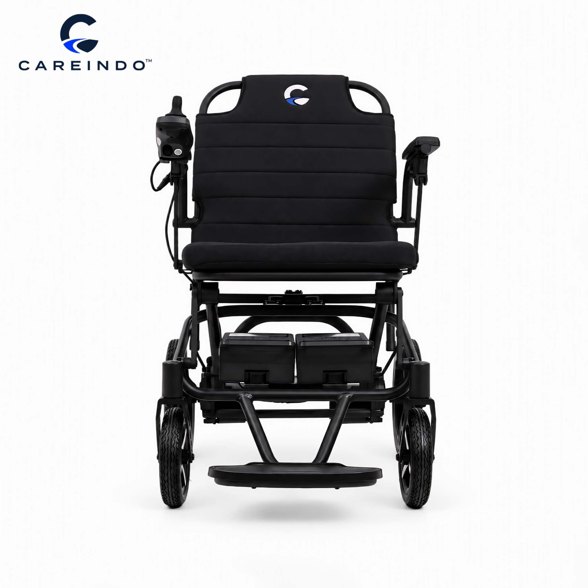 Kursi Roda Elektrik Aluminium Careindo Terra One Obsidian Black – Sangat Ringan, Lipat, All Terrain, Outdoor, Indoor, Bisa Dibawa Pesawat