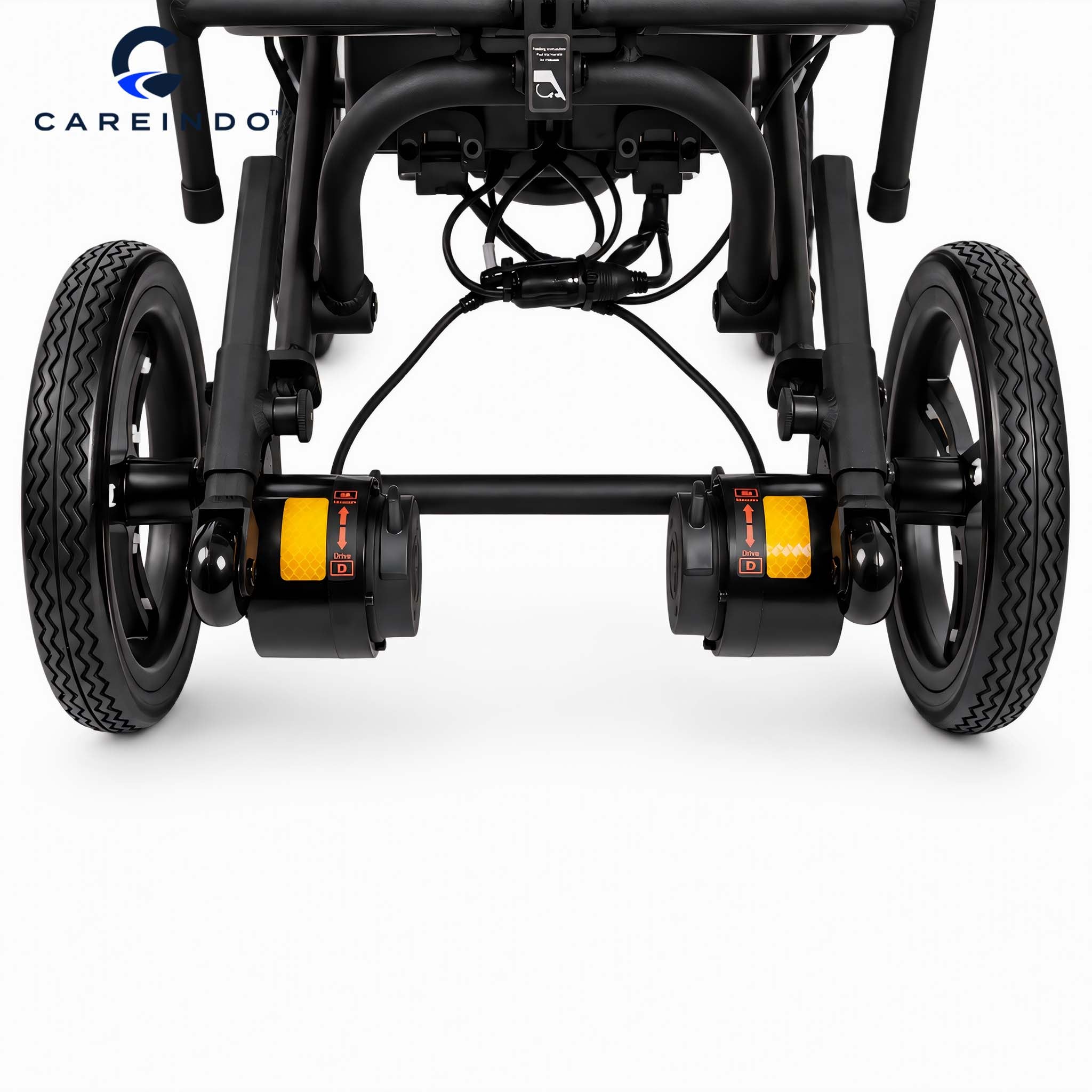 Kursi Roda Elektrik Aluminium Careindo Terra One Obsidian Black – Sangat Ringan, Lipat, All Terrain, Outdoor, Indoor, Bisa Dibawa Pesawat